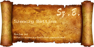Szenczy Bettina névjegykártya