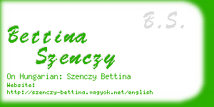 bettina szenczy business card